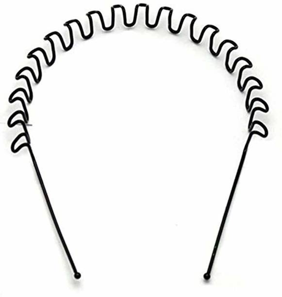 Jainy Creations Zigzag Wave Black Metal Hairband/Hairbelt For Girls/Boys/Mens/Womens set of 2 Hair Band