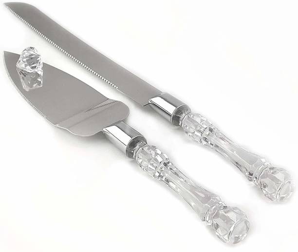 SYGA SYGA Stainless Steel Cake Knife and cake Server Set with Acrylic Handle Slicer Cutter Pizza Shovel Knife Pie Server Hand Tool with Cutting Knife Decorating Tools Set of 2 Stainless Steel Cake Server