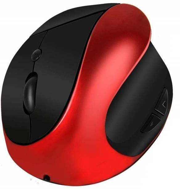 microware Wireless Mouse 2.4G Ergonomics Vertical Optical Mouse with Nano Receiver 4 Adjustable DPI 800/ 1200/ 1600 Rechargeable Li-Bat-tery 6 Buttons for Computer Notebook PC Laptop MacBook Red Wireless Optical  Gaming Mouse  with Bluetooth