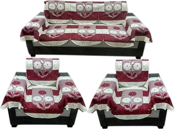 croox Cotton Floral 3+1+1 Seater Sofa Cover