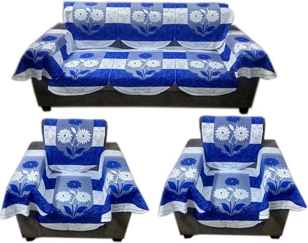 croox Cotton Floral 3+1+1 Seater Sofa Cover