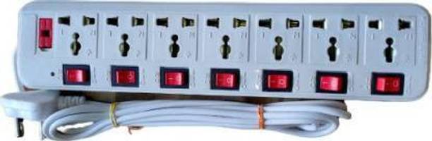 D-DEVOX +7 Socket Extension board| 6 Amp| Fuse|3 Yards Cable 7 7  Socket Extension Boards