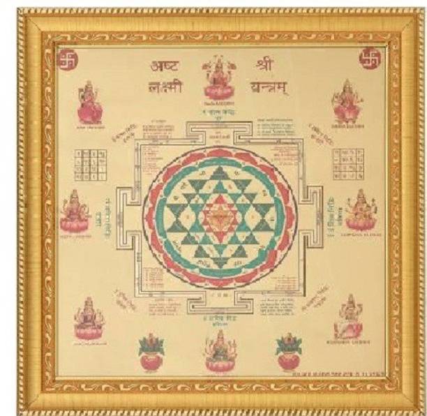 SHRI ASTHA VINAYAK Astha Laxmi Shree Yantram for Money, Success and Achievement 27 *27 Wooden Yantra Wooden Yantra