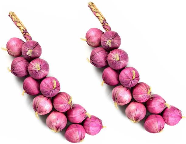 snehatrends 47CM Beautiful Artificial Onion Strings Fake Vegetable Garland Hanging Thermocol Onion Photography Prop Home Kitchen Party Decor Pack of 2 Artificial Fruit
