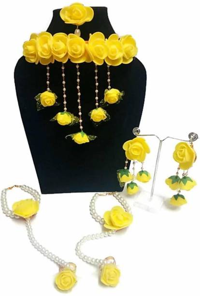 BDS CREATIONS Paper Yellow Jewellery Set