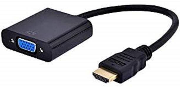 TECHON  TV-out Cable Hdmi To Vga Converter Adapter Cable - The Simplest Converter (Black) HDMI Adapter (Black)