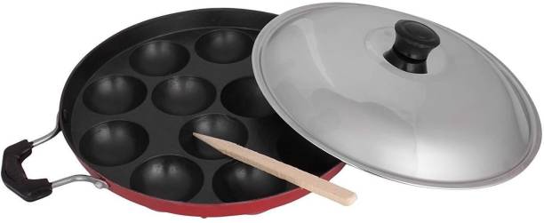 JET 12 Cavities Non Stick Appam Patra with Lid and Side...