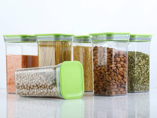 OBISPO New Premium Series Airtight Kitchen Containers / Kitchen Storage Containers / Storage Box / Plastic Box / Plastic Containers / Canisters / Combo / Set For Tea, Coffee, Sugar, Food, Grain, Rice, Masala, Pasta, Pulses, Spices, Kitchen  - 1100 ml प्लास्टिक ग्रोसरी कंटेनर