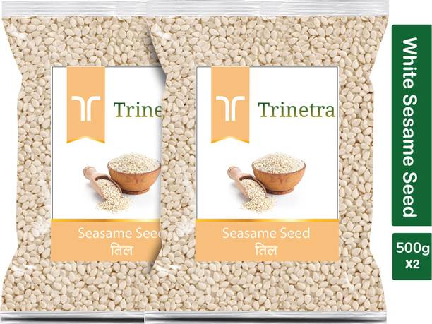 Trinetra Best Quality Safed Til (White Sesame Seeds) (500 g Pack Of 2) Sesame Seeds