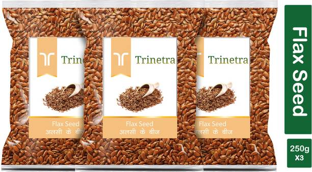 Trinetra Best Quality Alsi (Flaxseed)-250gm (Pack Of 3) Brown Flax Seeds