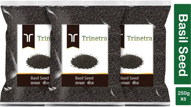 Trinetra Best Quality Sabja Seeds (Basil)-250gm (Pack Of 3) Basil Seeds