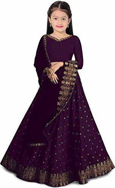 Harshiv Creation Girls Lehenga Choli Ethnic Wear Embroidered Lehenga, Choli and Dupatta Set