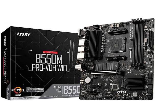 MSI B550M PRO-VDH WIFI AM4Socket Micro-ATX AMD B550 Chipset DDR4 Motherboard for Desktop, Workstation