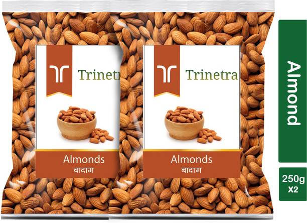 Trinetra Best Quality Badam (Almond)-250gm (Pack Of 2) Almonds