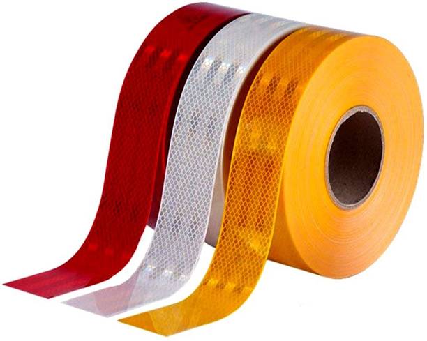 Just Rider High Intensity Reflective Multi Colour Tape 24mmX3MeterReflective Tape (Pack of 3) 24 mm x 1 m MULTICOLOR Reflective Tape