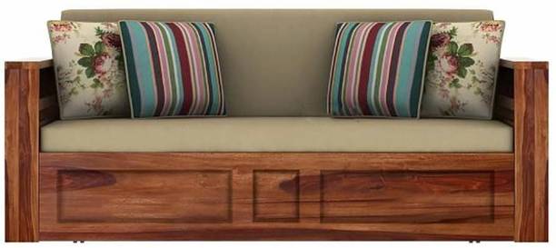 Prajapati arts 3 Seater Double Solid Wood Fold Out Sofa Cum Bed
