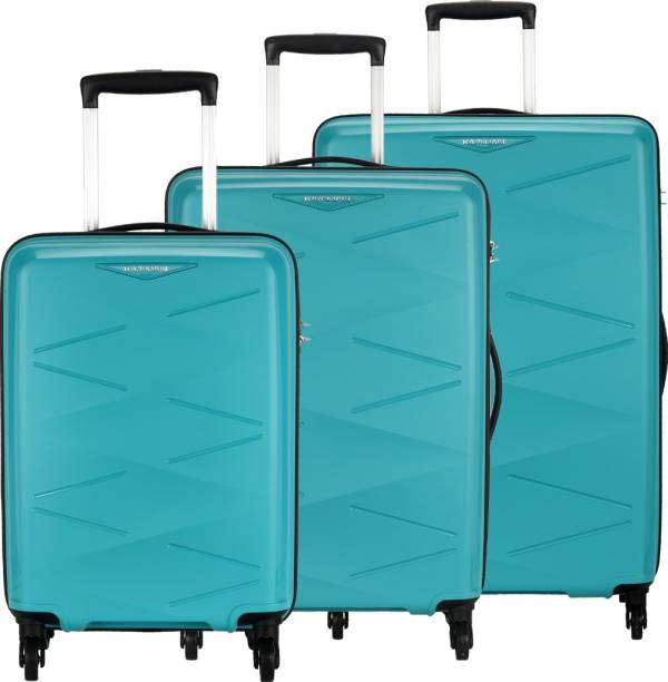 Kamiliant by American Tourister TRIPRISM SPINNER 3PC AQUA Cabin & Check-in Set 4 Wheels - 30 inch
