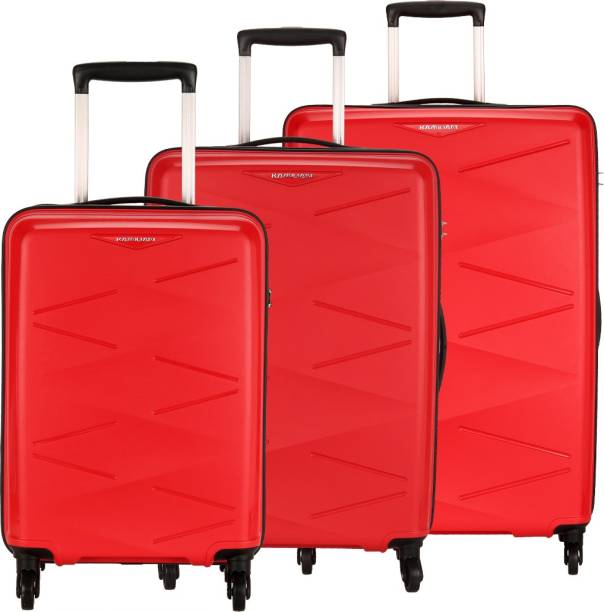 Kamiliant by American Tourister TRIPRISM SPINNER 3PC SET RED Cabin & Check-in Set 4 Wheels - 30 inch