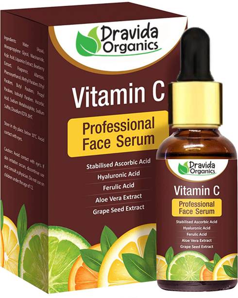 Dravida Organics Bright & Glowing Vitamin C Serum for Skin Whitening ,Lightening & Brightening