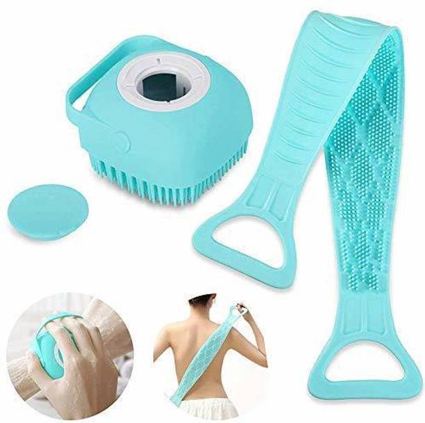 Swilco Silicon Body Brush Belt for Shower & Body Brush with Shampoo Dispenser