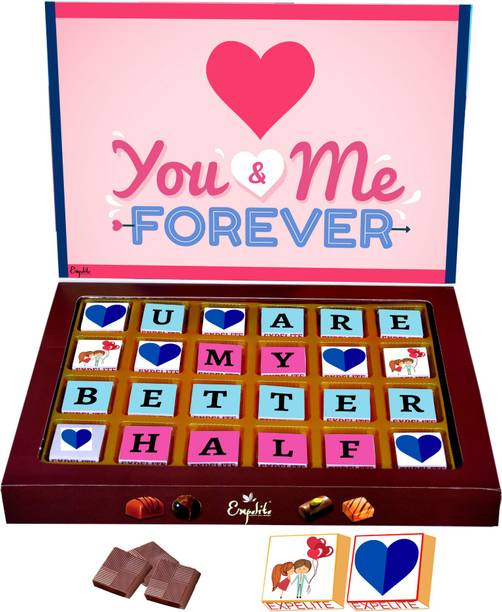 Expelite You and Me Forever Chocolate Gift For Him 24 pc Gifts For My Better Half Bars