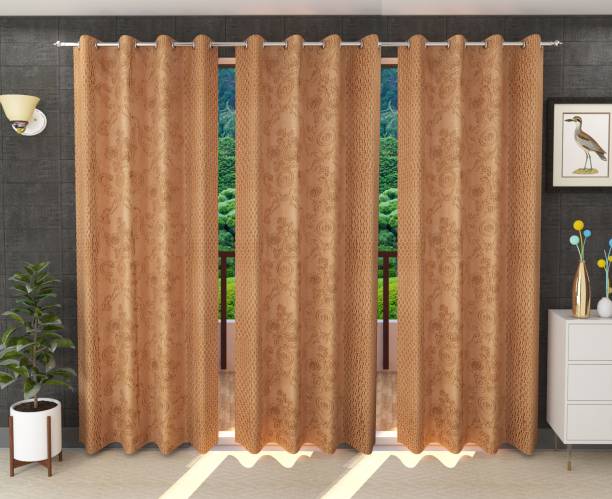 Home Edge 274 cm (9 ft) Polyester Room Darkening Long Door Curtain (Pack Of 3)