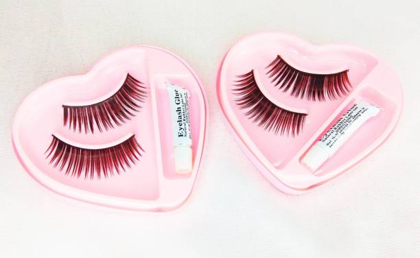 Ganapati Universal Co Premium Eyelash with Natural Glue Pack of 2 Pairs (4 Pcs) with 2 Natural Glue Tube