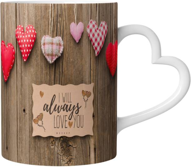 Pugnaa valentine day special 330 ml Ceramic Coffee - White Dil Set of 1 - 97827_X1_WD Ceramic Coffee Mug