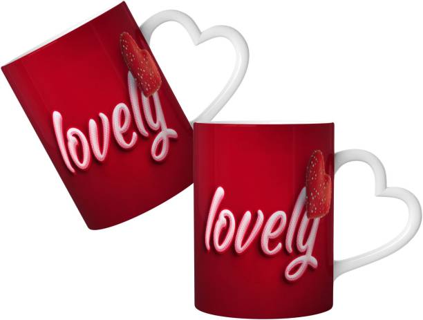 Pugnaa valentine gift for boyfriend combo 330 ml Ceramic Coffee mug - White Dil Set of 2 - 97890_X2_WD Ceramic Coffee Mug