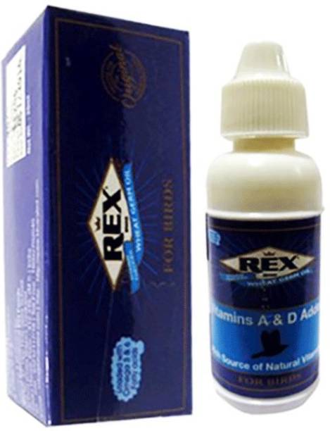 REX Wheat Germ Oil Pet Supplement with high natural source of Vitamin E and essential Fatty Acids. For Birds,Guinea,Pigs & Rabbit 20 Ml Pet Health Supplements