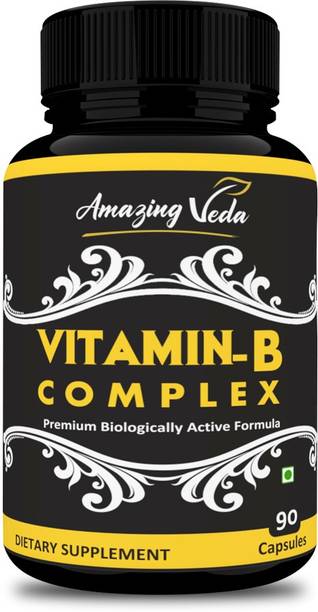 Amazing Veda Vitamin B Complex, Vitamin B12 Supplements 90 Capsules