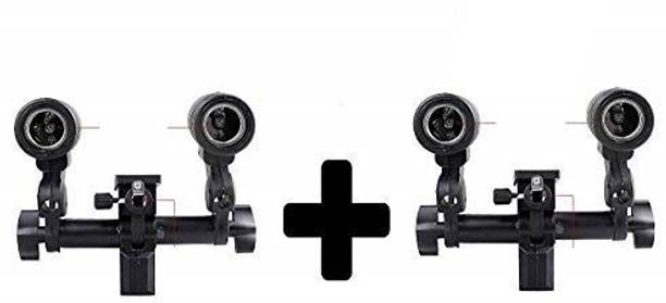 Hiffin E27 2 in 1 Set of 2 Pcs Photo Studio Bulb Holder Base Socket Lamp Bulb Holder Adapter for Photo Video Studio Softbox Video Light - Black Camera Rig