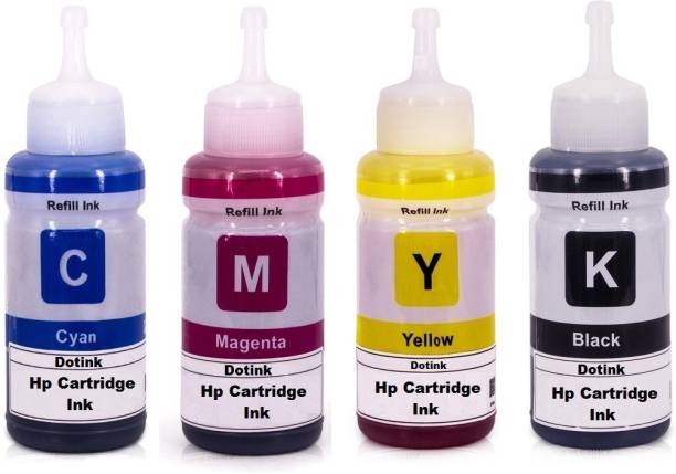 Refill Ink for HP Cartridge Dye Ink Compatible for HP 678, 802, 901, 818, 21, 22, 27, 46, 56, 57, 680, 703, 704, 803, 818, 900, 1050, 1515, 2000, 2050, 2131, 2515 & 5085 Inkjet Printer (4*70 ml) Black + Tri Color Combo Pack Ink Bottle