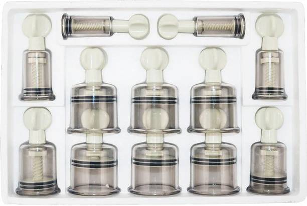 NP NAVEEN PLASTIC R-12 Anti Cellulite Vacuum Cup Vacuum Cupping Rotating Cupping Set Magnet Massage Hand-Type Magnetic Therapy Cupping Device - Remove Toxins, Increase Circulation Massager