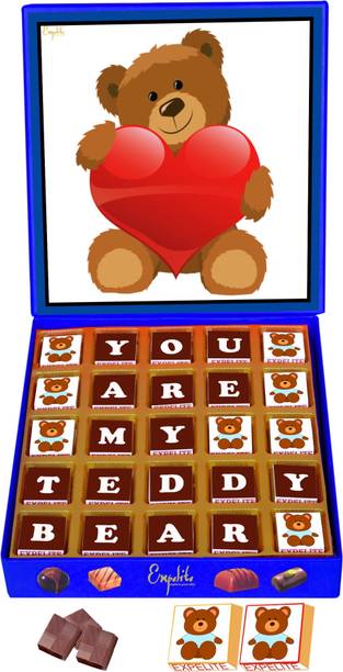 Expelite You Are My Teddy Bear Chocolate Gifts For Girls ,25 pc Teddy Day Chocolate Gift Box Bars