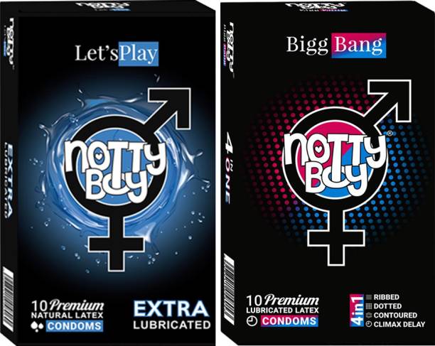 NottyBoy 4 in 1 Dotted, Ribbed, Snug Fit, Over Time & Extra Safe Condom
