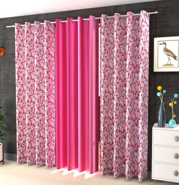 Arick Home 153 cm (5 ft) Polyester Semi Transparent Window Curtain (Pack Of 3)