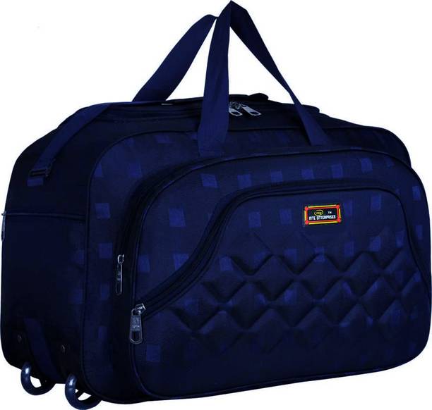 60 L Strolley Duffel Bag - Travel Duffel Bag - Blue - Large Capacity