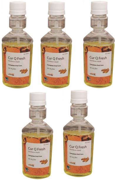 BSA PHARMA CUR-Q-FRESH-CURCUMIN MOUTH WASH Pack Of 5 - Mint, Tusli, clove oil, curcumin