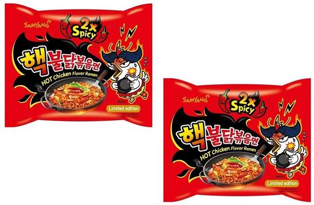 साम्यांग 2X स्पाइसी हॉट चिकन फ्लेवर इंस्टेंट कोरियन - 140gm*2Pack (इम्पोर्टेड) 280 g
