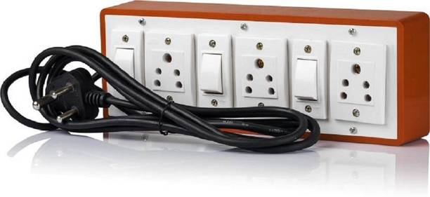 Hind Home 2 Socket Extension Boards (White, Brown) 3  Socket Extension Boards