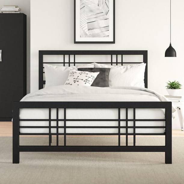 AMOUR Metal Queen Bed, 208.28 cm x 158.75 cm (6.83 ft x 5.21 ft)