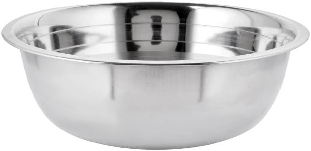 Kailson Stainless Steel Mixing Bowl Pack of 1 Stainless Steel Plain Multipurpose Mixing Bowl (Silver, 24 CM, 1700 ML)