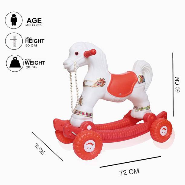 toyprofessor OH BABY' by PLASTIC CHETAK HORSE WITH ROCKING FUNCTION,AMAZING COLOR Rideons & Wagons Non Battery Operated Ride On