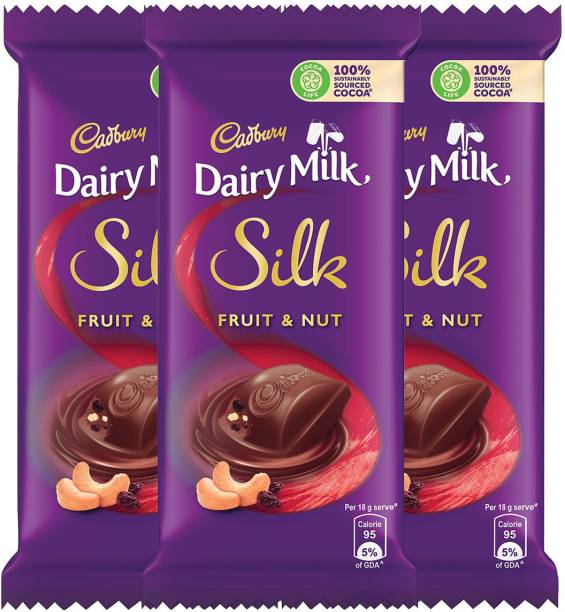 Cadbury Dairy Milk Silk Fruit and Nut Chocolate Bar 137 g (Pack of 3) Bars