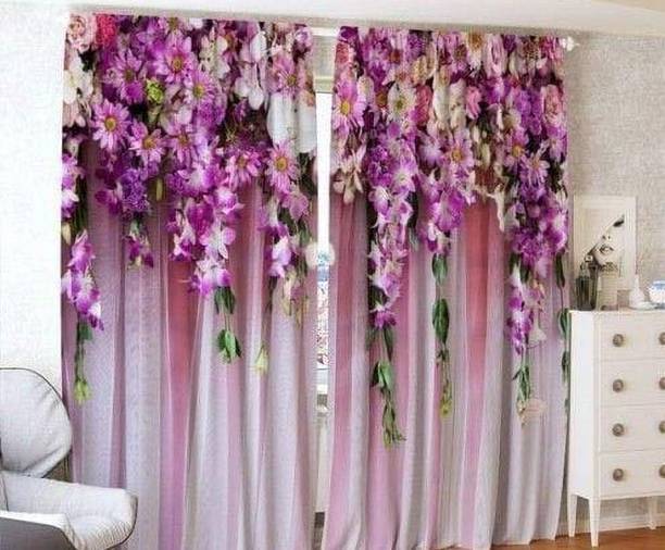 RD 154 cm (5 ft) Polyester Room Darkening Window Curtain (Pack Of 2)