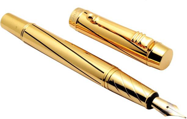 Dikawen IZONE Dikawen 8037 Exclusive Gold Punlated Fotain Pen With Black Spiral Lines Fountain Pen
