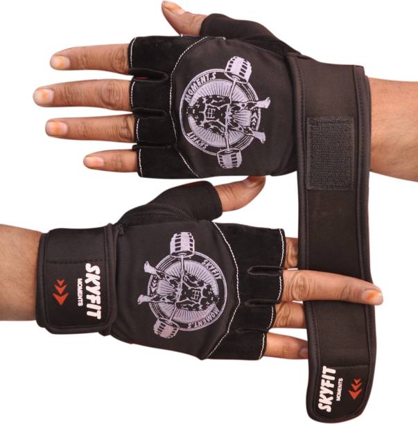 SKYFIT Comfortable Leather Padded Gym Sports Gloves For Men and Women Gym & Fitness Gloves