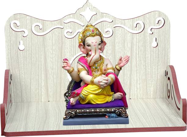 Rudrax RUDRAX Wooden Singhasan Temple for God, Laddu Gopal Sinhasan for Pooja Mandir, Singhasan for Diwali, Durga Pooja, Navratri, Ganesh Chaturthi - Multicolor (8 * 8 * 12 Inch) Engineered Wood Home Temple  (Height: 20.32 cm) Engineered Wood Home Temple