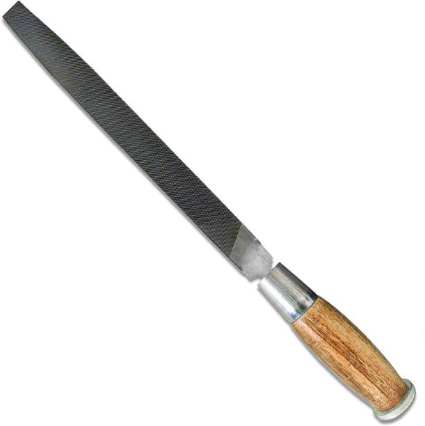 AMB Wooden Handle Flat File Tool 12 Inch Knife Sharpening Steel